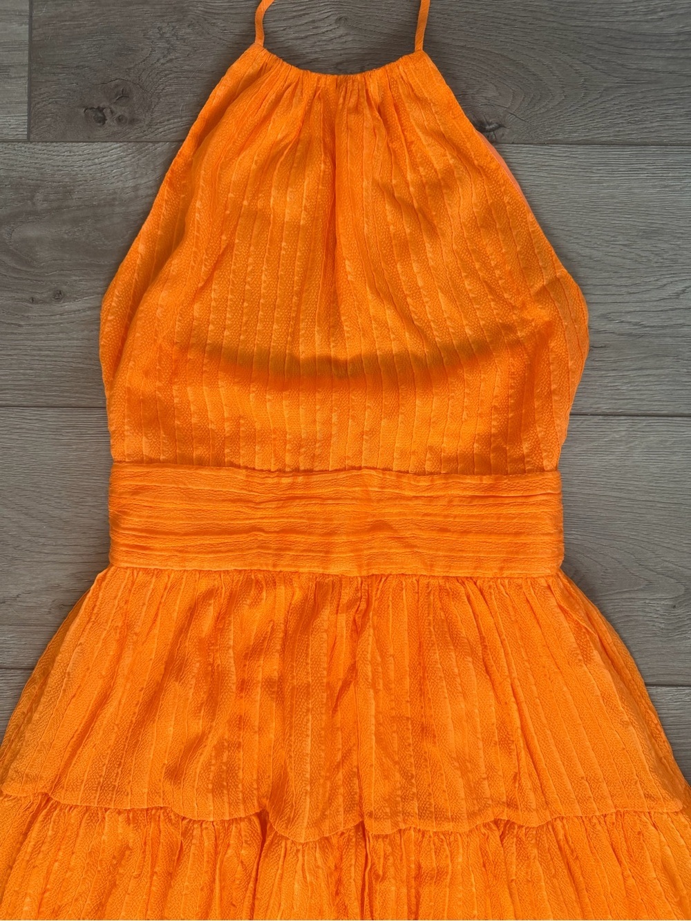 & OTHER STORIES x REJINA PYO Mulberry Silk Halter Midi Dress Orange Size 4 - Picture 4 of 10